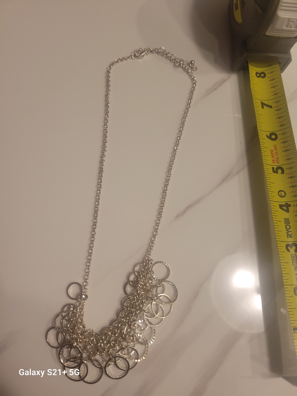 Silver Multi-Ring Statement Necklace
